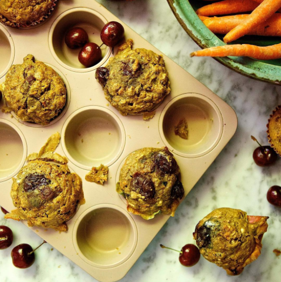 Carrot, Cherry & <Br> Chai Pear Muffins