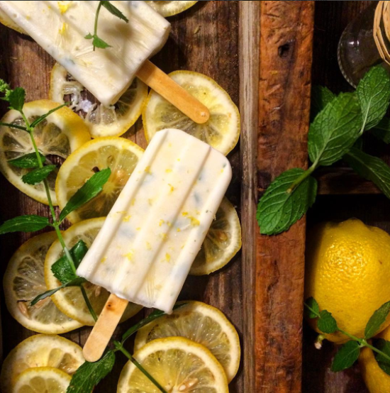 Lemon Mint Yogurt Popsicles