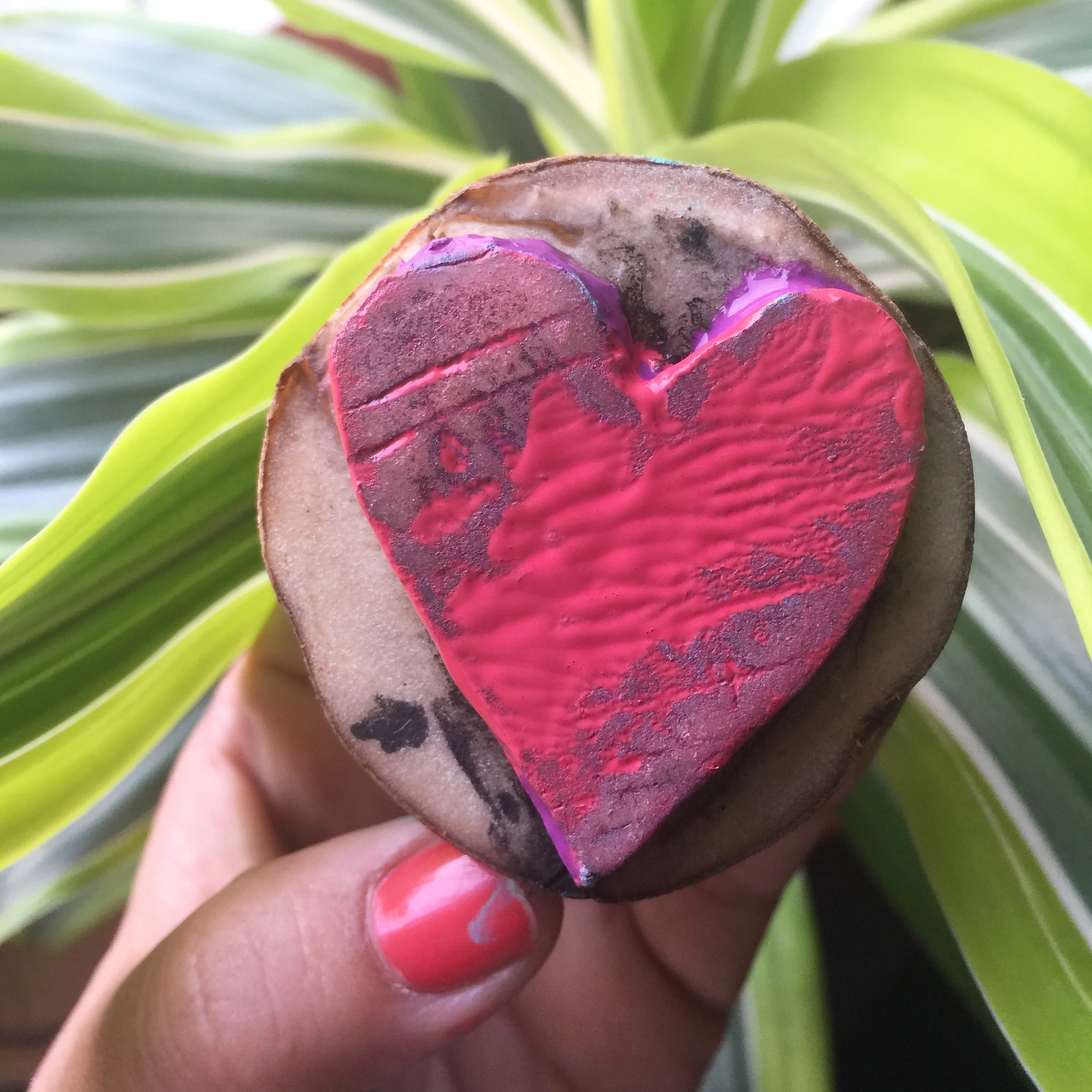 Vegetable Stamped Valentines at The Fullerton Art Walk