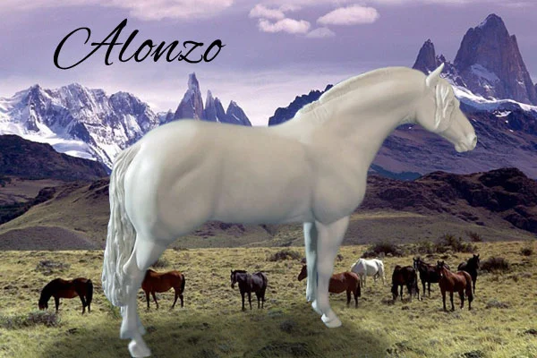alonzo, artist resin model horse