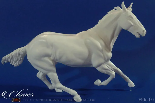clover, artist resin model horse