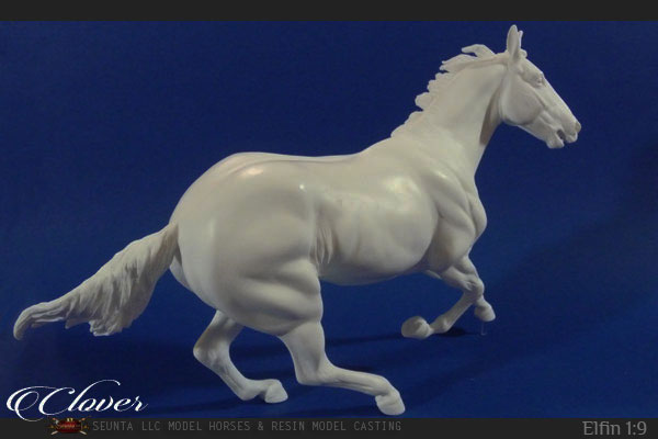 clover, artist resin model horse