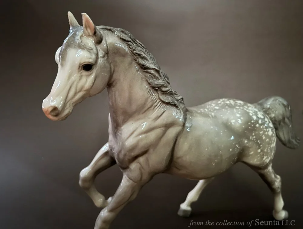 Glossy Dapple Gray Running Mare