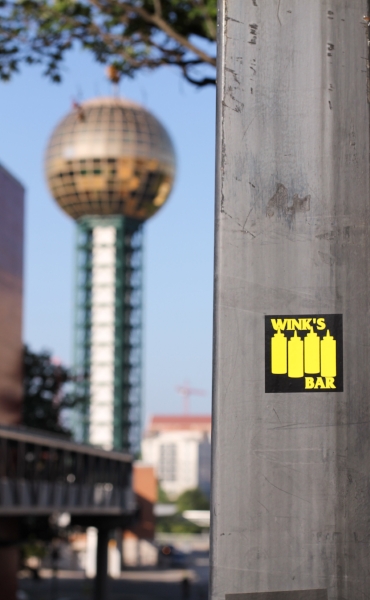 We spotted a lil' piece of Kentucky by the Sunsphere. Do you know about Wink's Bar?