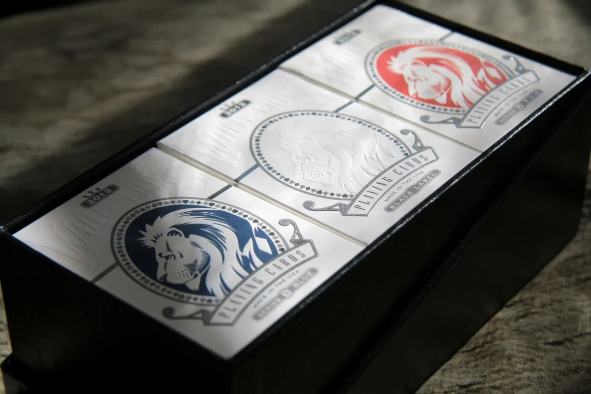 White Lions Playing Cards