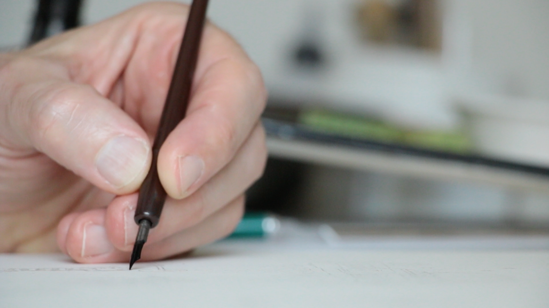 Working video of pen &amp; ink stage