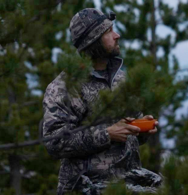 Ryan enjoying an early morning bowl of Mountain Mush.Photo credit Jeff Lusk @jefflusky