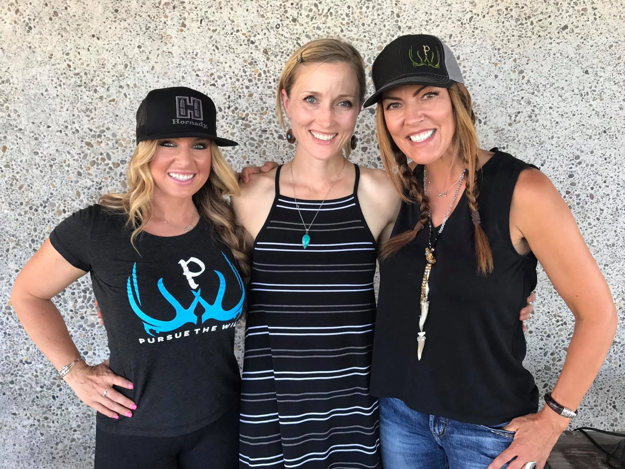 Kristy Titus of Pursue the Wild, Dr. Hillary of HHH, and Jana Waller of Skullbound TV at Oregon Waterfowl Festival and NW Elk Camp, St. Helens, OR. 