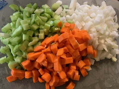 Chopped veggies.