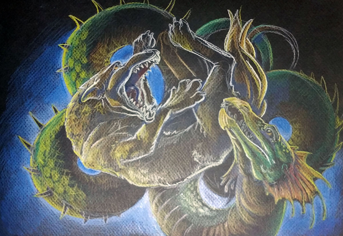 Week 10: Various Sketches: Wolf and Serpent