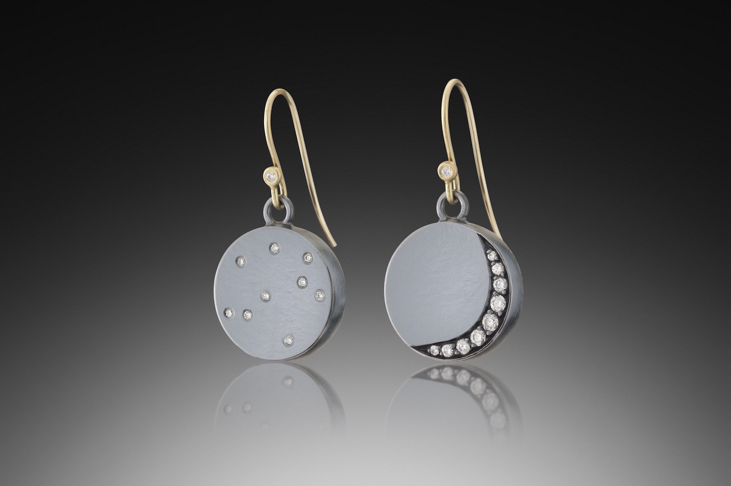 Crescent Moon & Stars Earrings