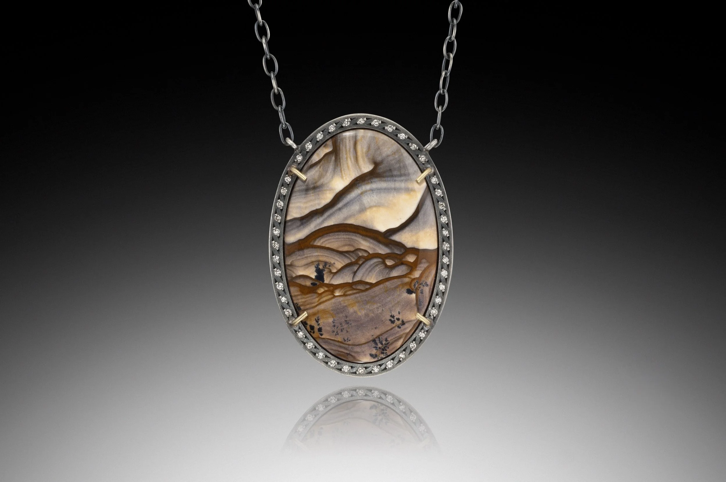 Blue Biggs Picture Jasper Necklace 