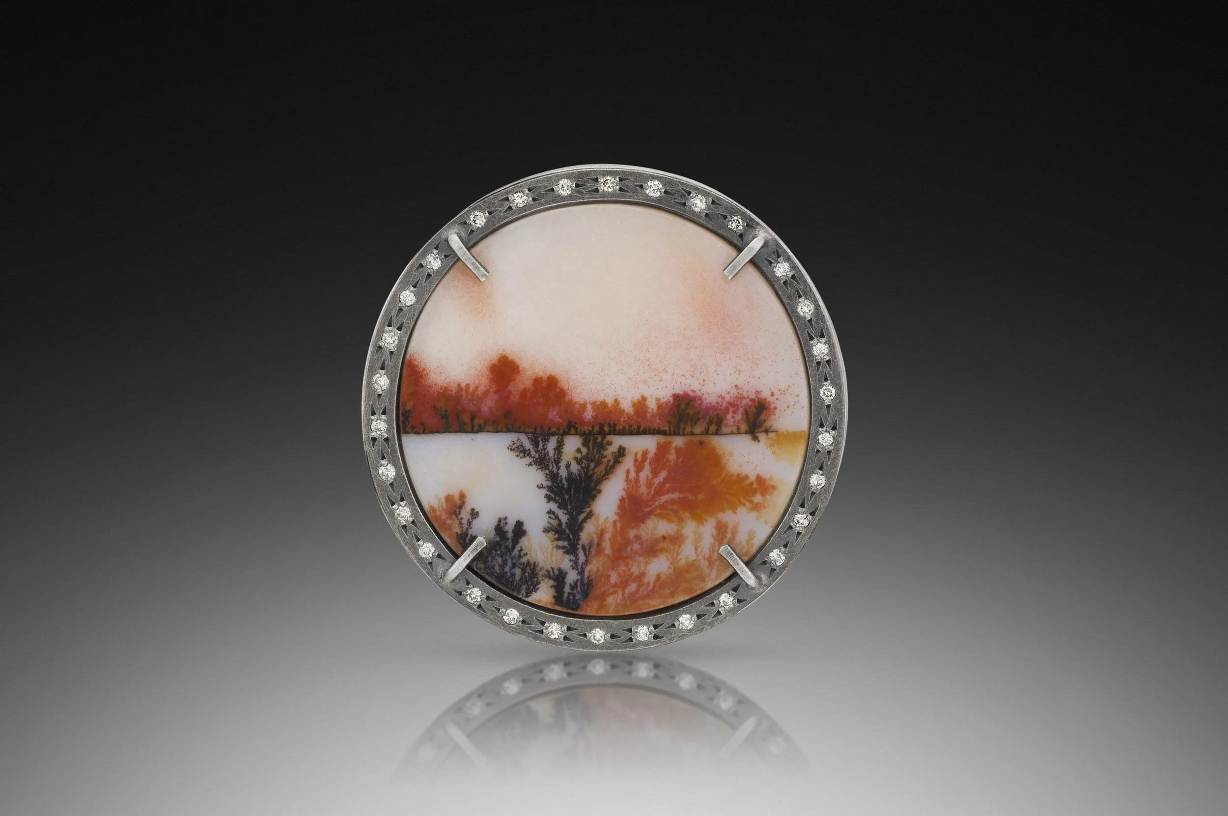 Barrett's Dendritic Picture Agate Brooch &amp; Pendant 