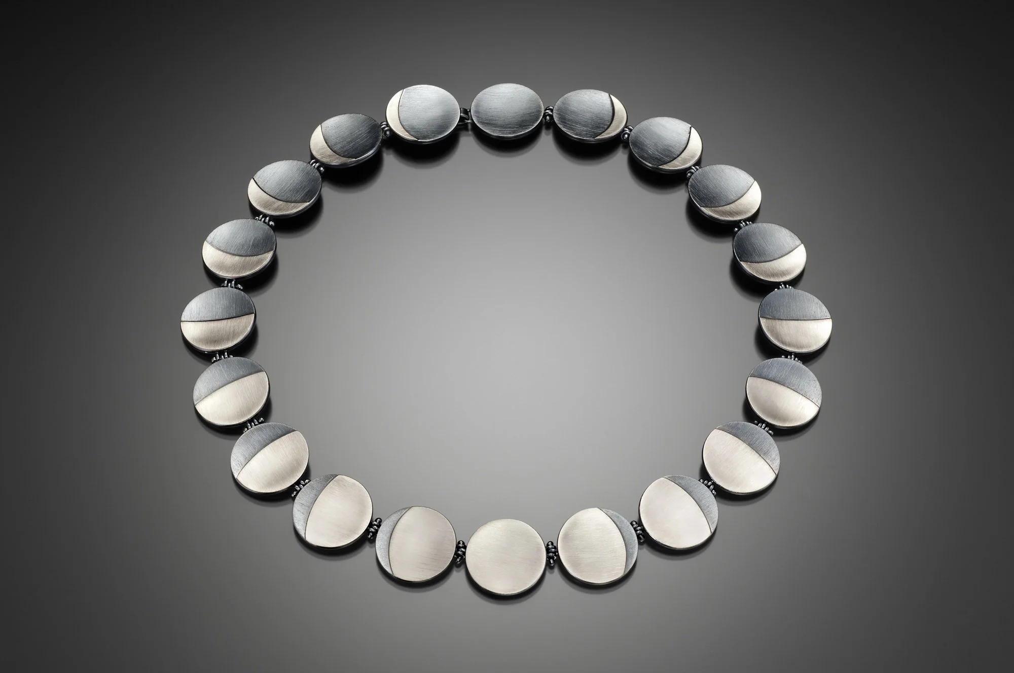 Concave Hinged Moon Phases Necklace