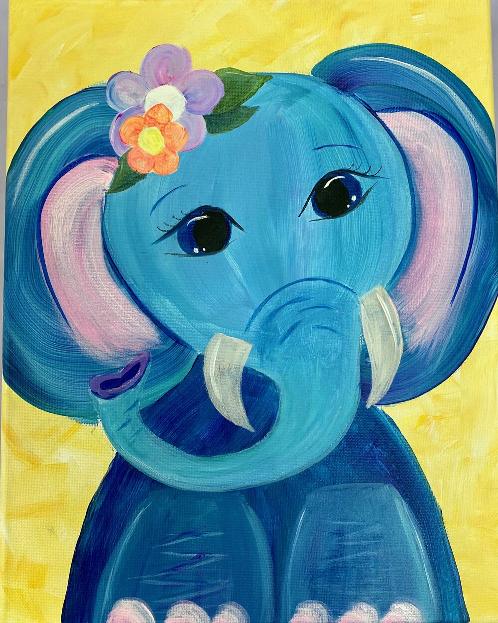 Elephant Painting On Canvas