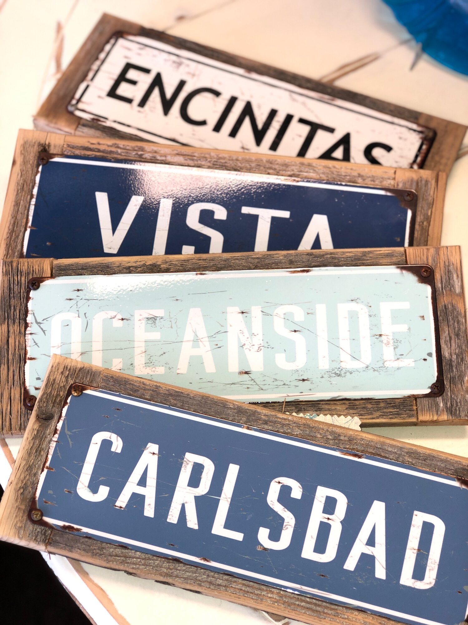 Rye Beach Vintage Look Personalized Metal Sign Chic 4x18 104180008056 