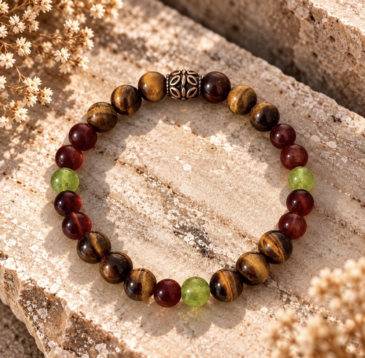 Leo Birthstone Bracelet, Peridot Baltic Amber Bracelet, Leo Zodiac Gift for Her, July August Birthday Jewelry