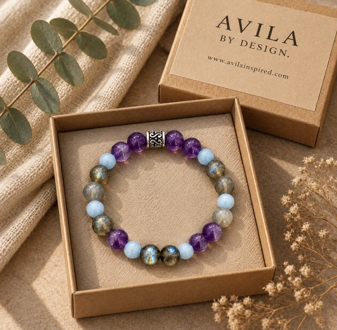 Aquarius Birthstone Bracelet, Amethyst Gemstone Bracelet, Aquarius Zodiac Gift for Her, February Birthday Jewelry