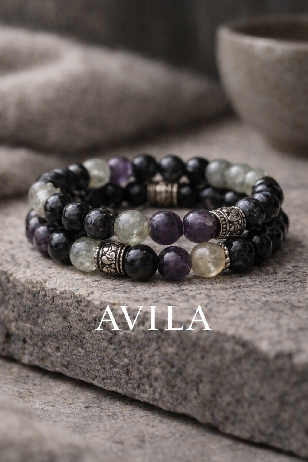AVILA handmade amethyst bracelet stack