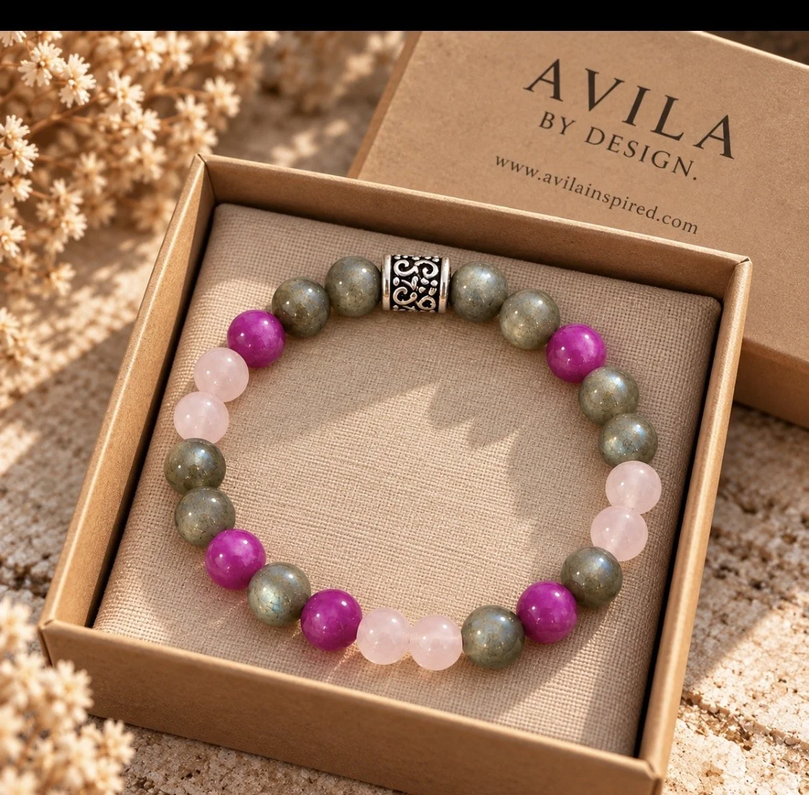Libra Birthstone Bracelet, Pink Tourmaline Rose Quartz, Libra Zodiac Gift, September October Birthday