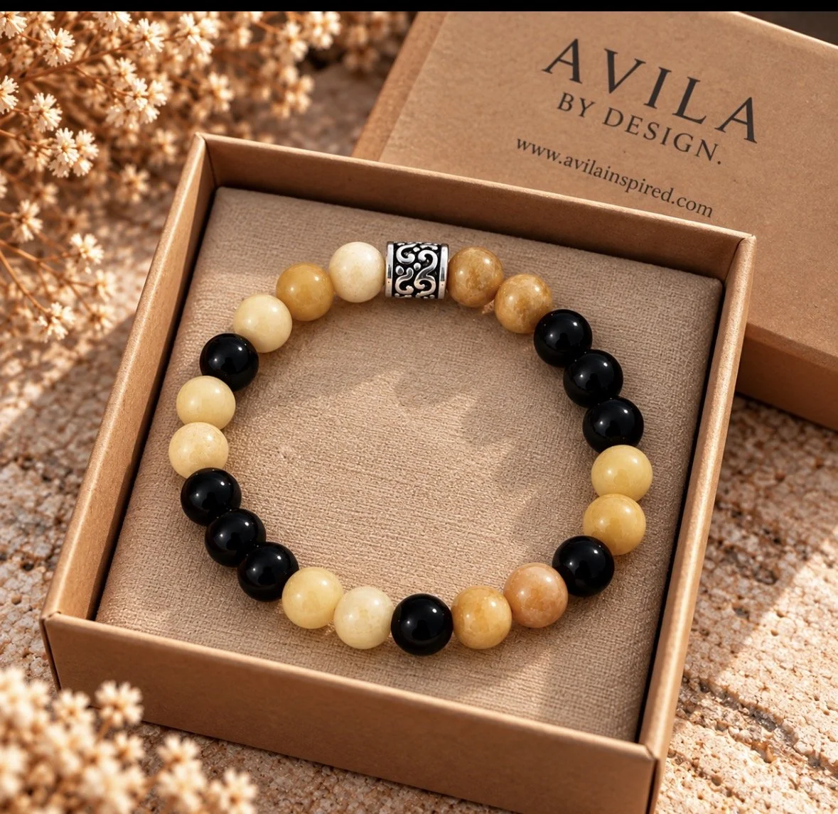 Scorpio Birthstone Bracelet, Topaz Black Onyx Tourmaline, Handmade Zodiac Gift