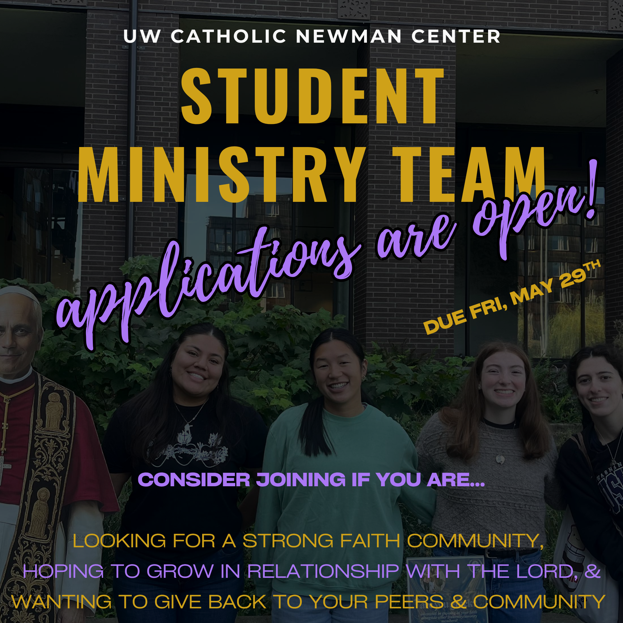 Student Ministry Team Applications Due