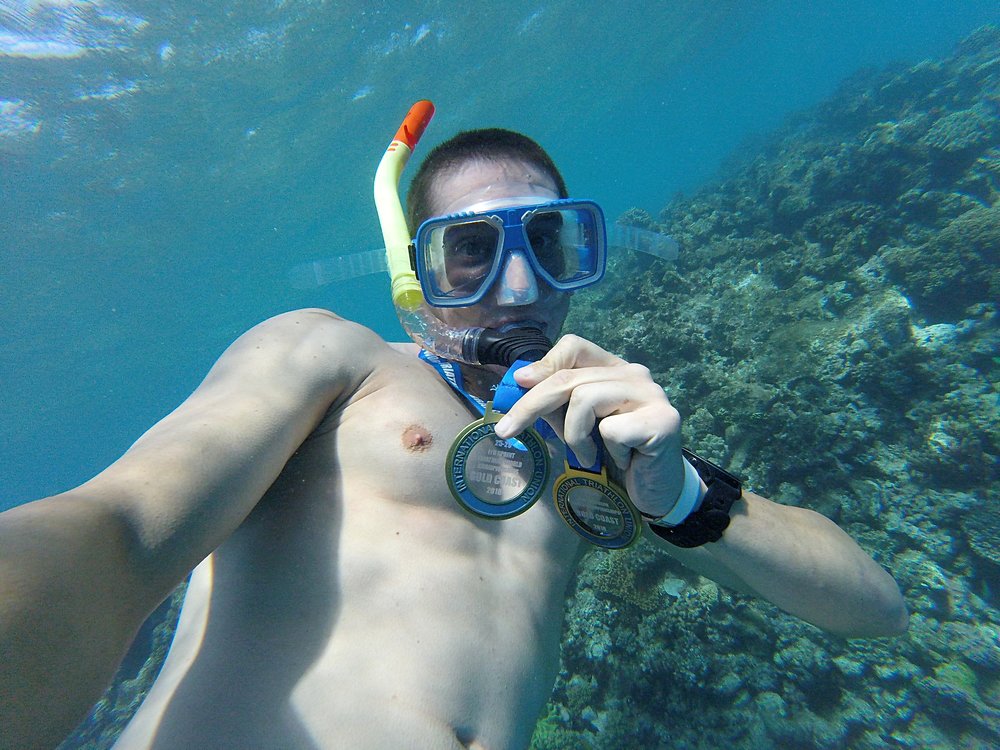 Just casually snorkeling at the reef