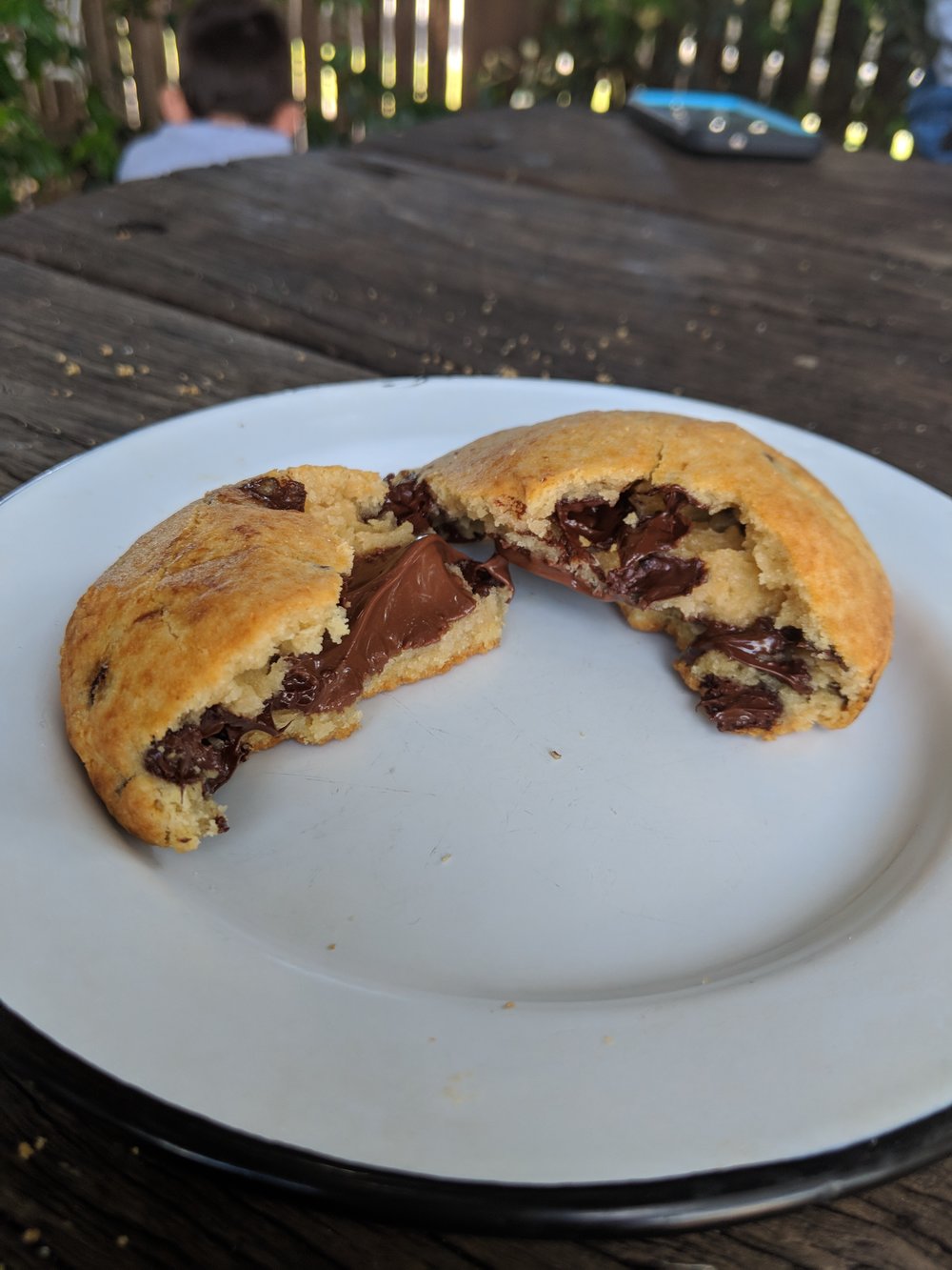 Nutella stuffed chocolate chip cookie
