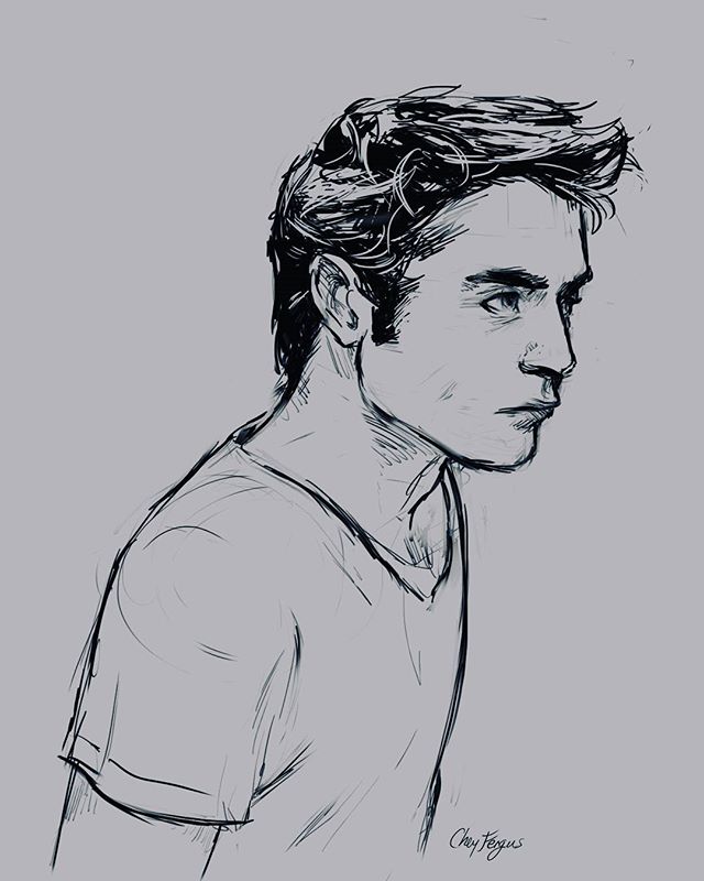 Sketch before bed #15minutes #robertpattinson #tired