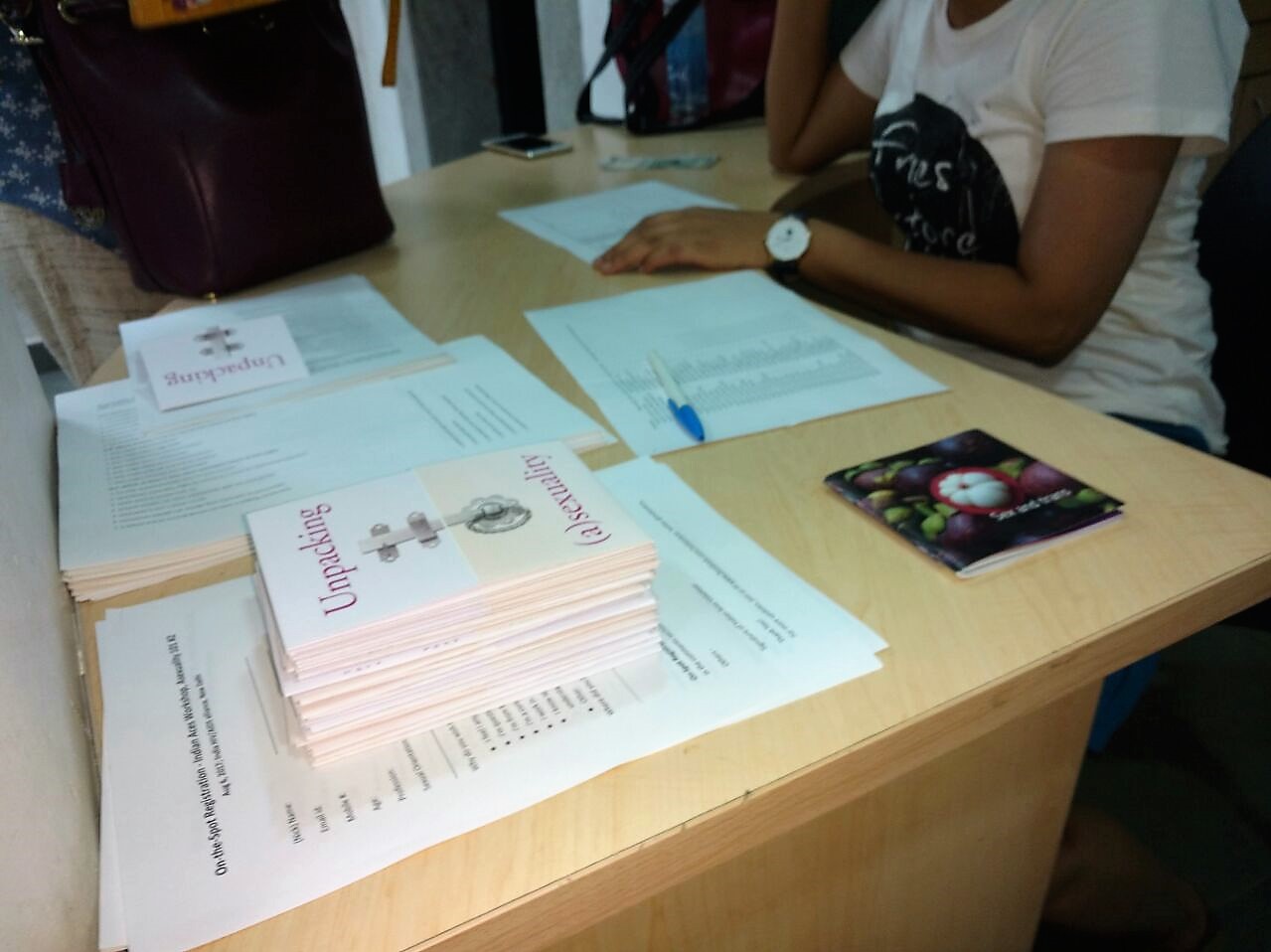 Photograph from Asexuality 101 showing materials on asexuality distributed during the workshop. (Used with permission from Indian Aces)