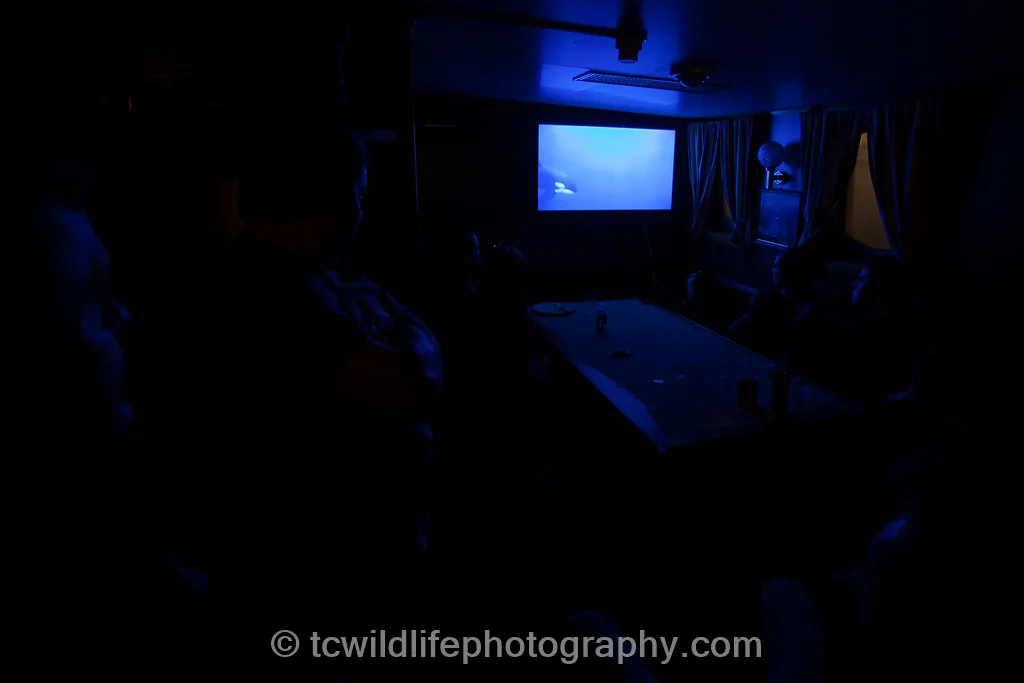 Pierre, is a free diver with 15 years experience of diving with Killer whales. We are briefed the night before our expedition.