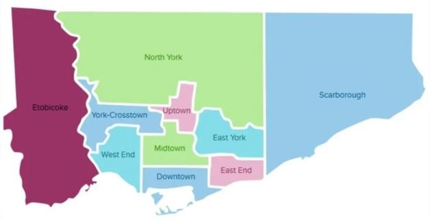 Map of Neighbourhoods in Toronto