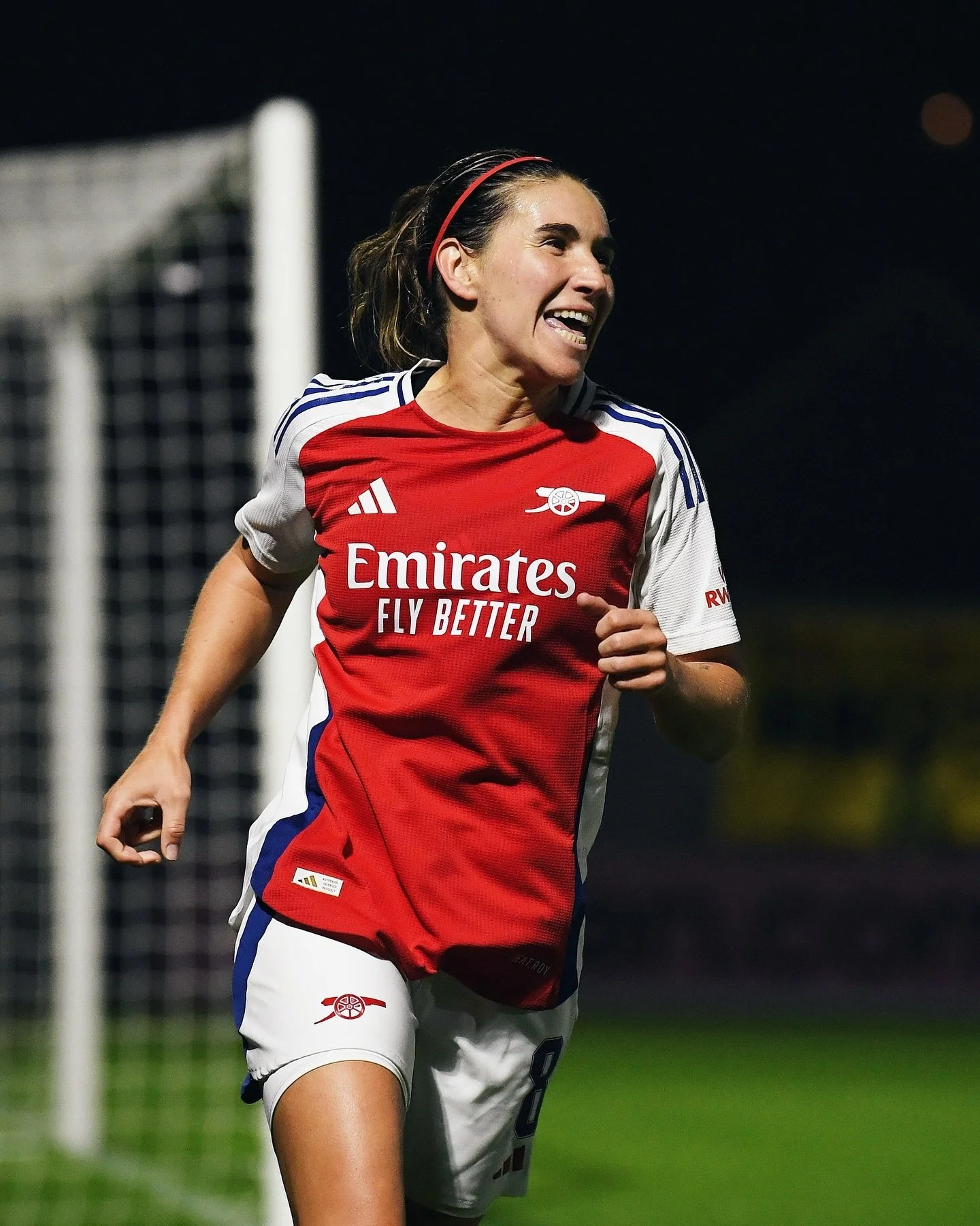 @mariona8co celebrates scoring her first goal for Arsenal ⚽️🔴⚪️

📷 for @arsenalwfc 
 
#Arsenal #AFC #AWFC #UWCL #football