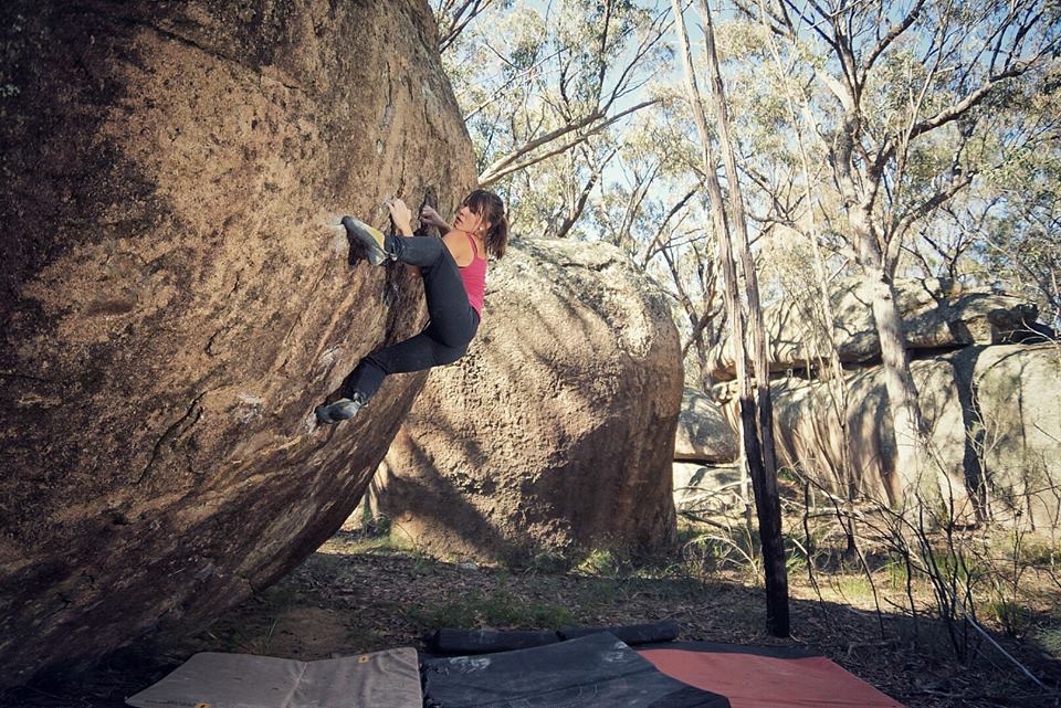 Bouldering in Stanthorpe, Australia.
