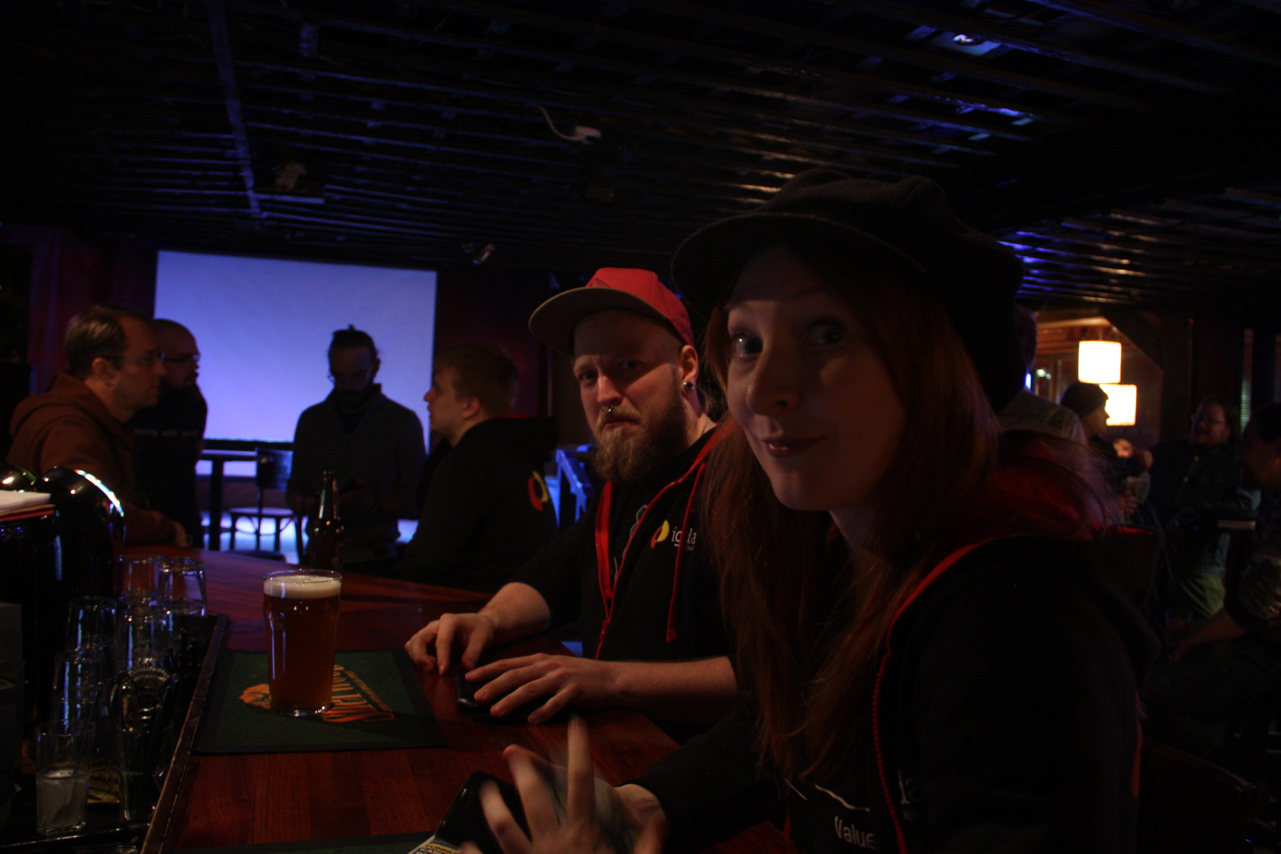 Samuli and Pauliina, after a hard evening of an IGDA Gathering