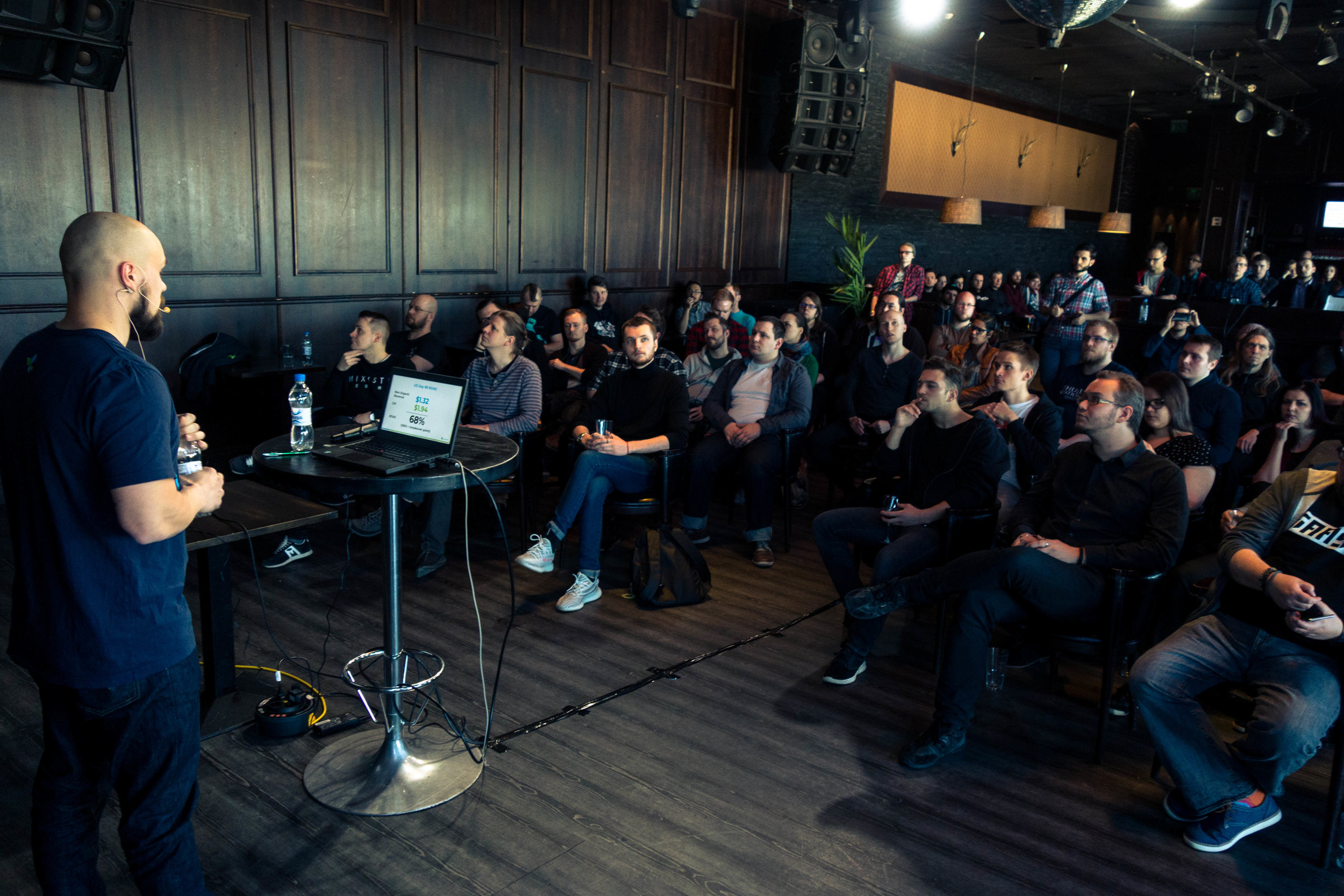 Patrik Lehti addressing the audience. Photo by Casimir Kuusela