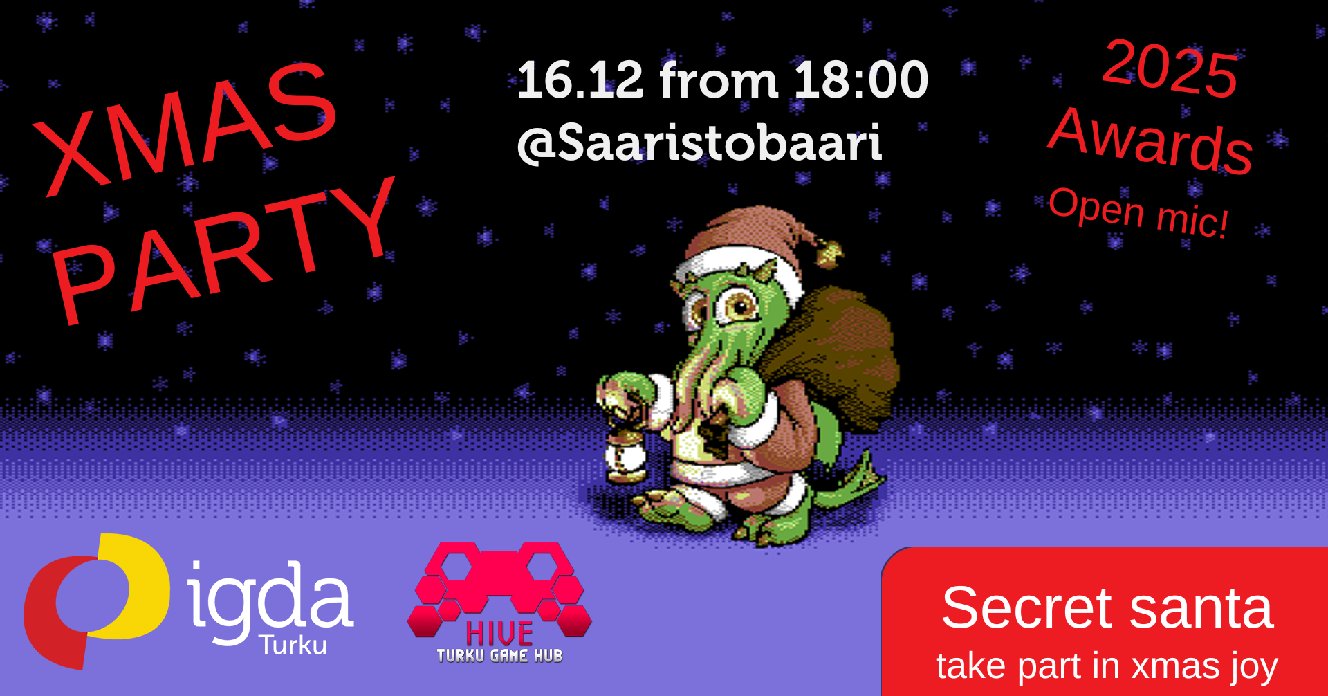 IGDA Turku December meetup: Xmas Party / Game Awards by Hive!