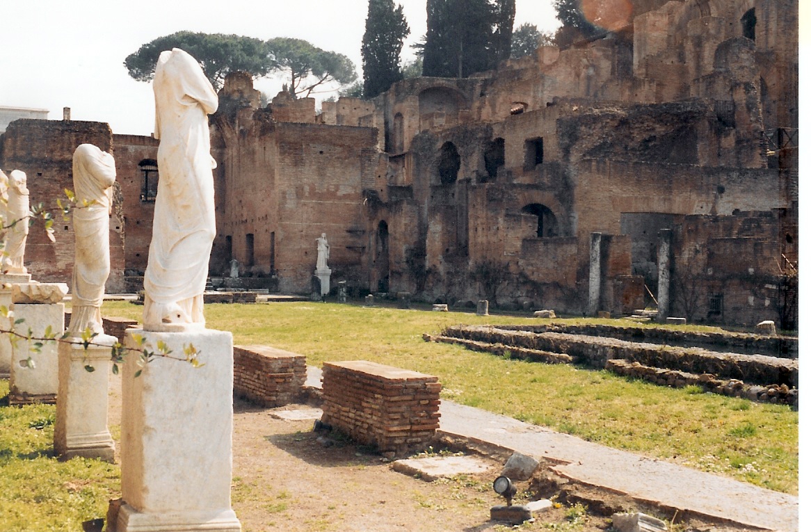 Courtyard of the Vestal Virgins in the Roman Forum.