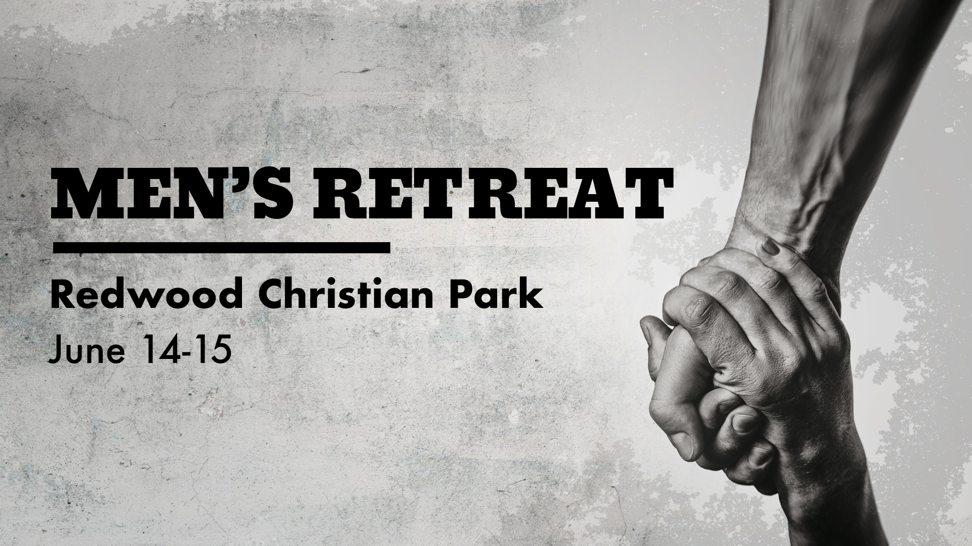 Men of Redemption! Our retreat is coming up and we'd love to have all of you attend. The cost is $145 with the option to sponsor registration for other men. We don't want cost to be a barrier for anyone so please email info@redemptionsf.com if you need financial assistance for your registration. Plan for a Friday evening arrival, Saturday evening return. We'll have a carpool list closer to the event. COST : $145 (with the option to give more toward a scholarship fund) Cost includes: Lodging, breakfast, lunch and dinner on Saturday, snacks, our wonderful speaker, Michael Field from Fellowship Monrovia, worship leader Cormac Parker Jr., and venue space for our retreat. REGISTER HERE