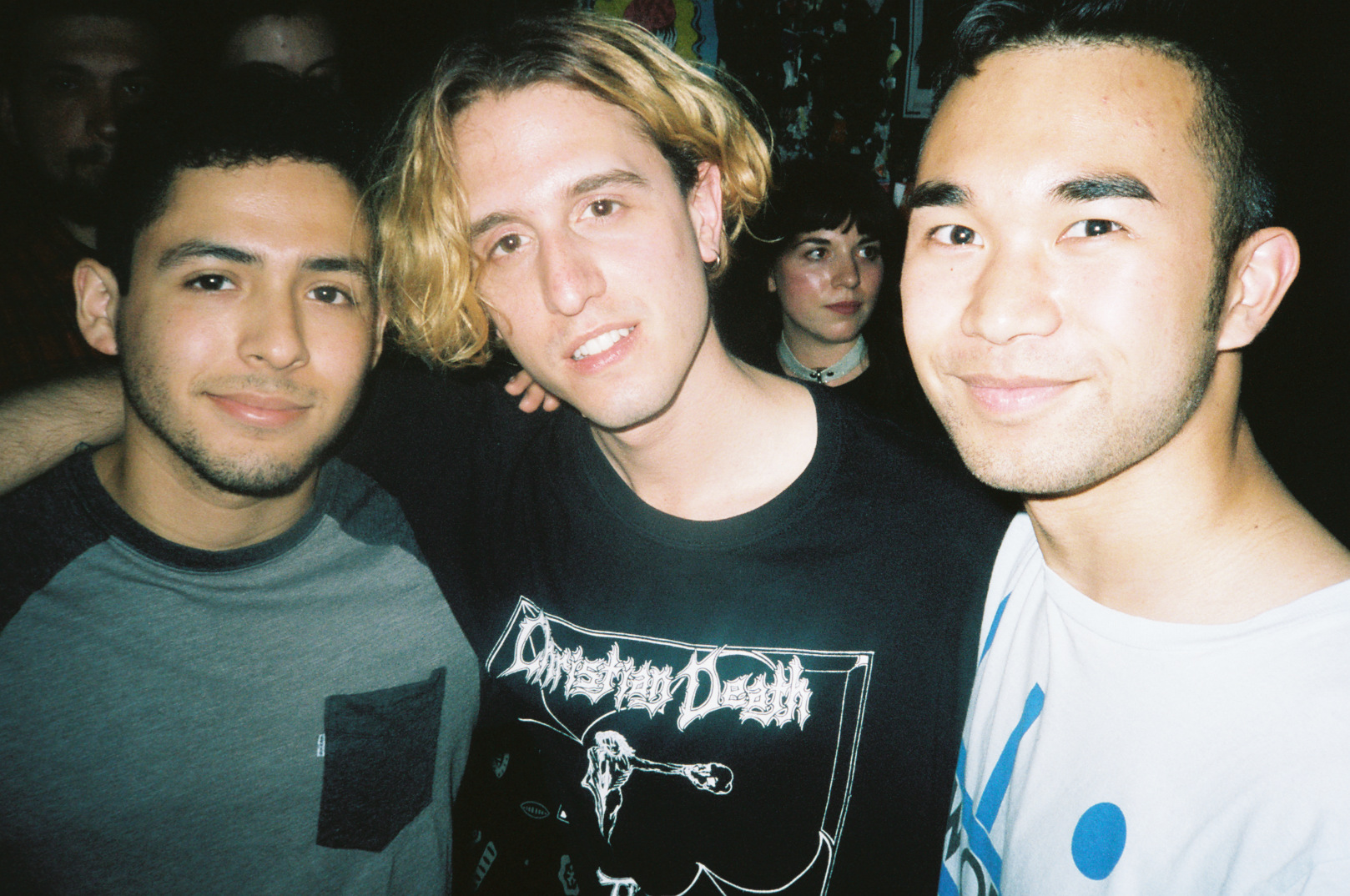 Beach Fossils in the green room at the bottle post show