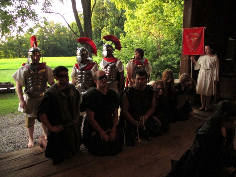 The Goths are captured by the Roman Army led by Titus Andronicus.