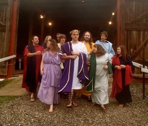 The conspirators escort julius Caesar to the capitol.