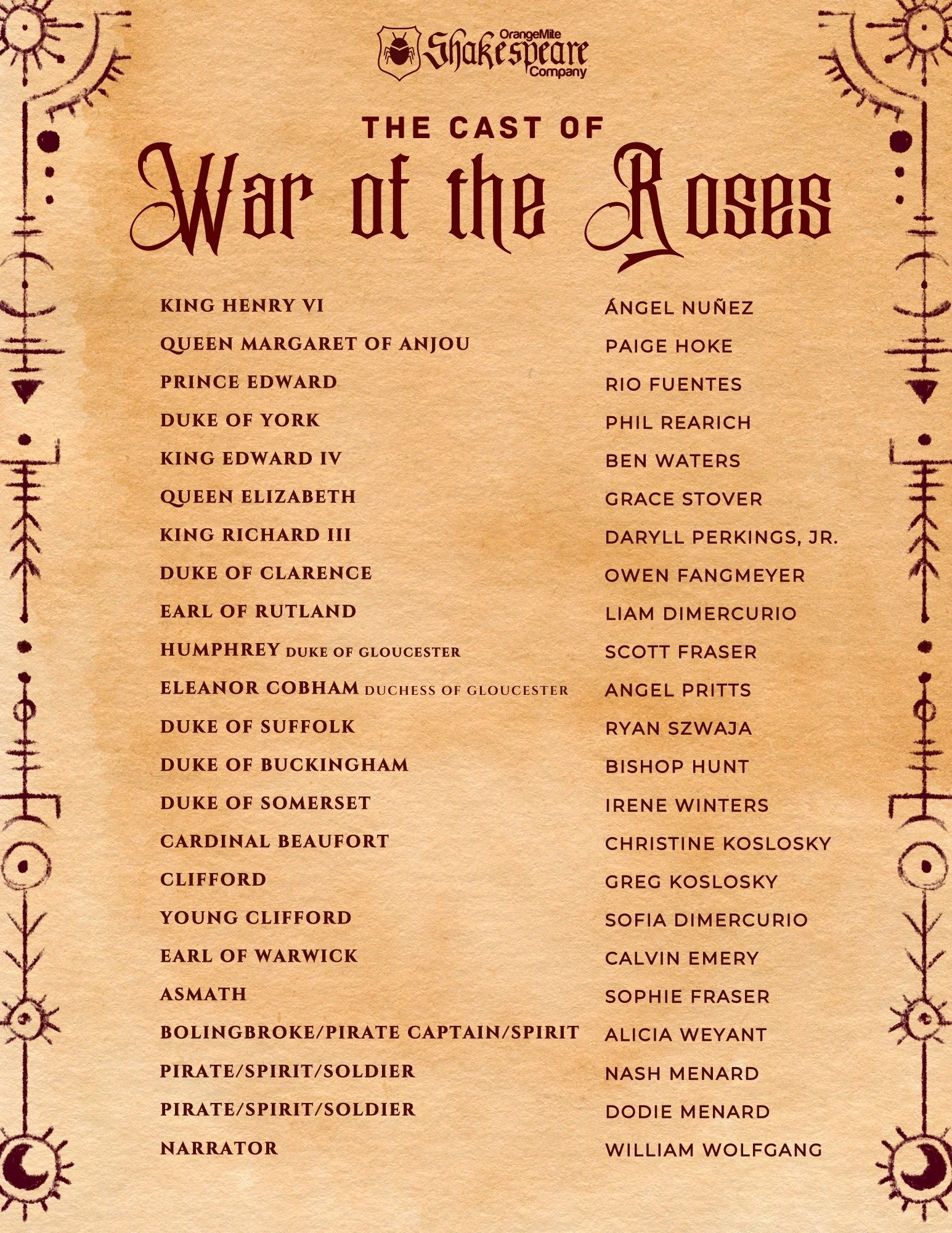 Announcing the Cast of Shakespeare's Henry VI, Parts 2 &amp; 3!