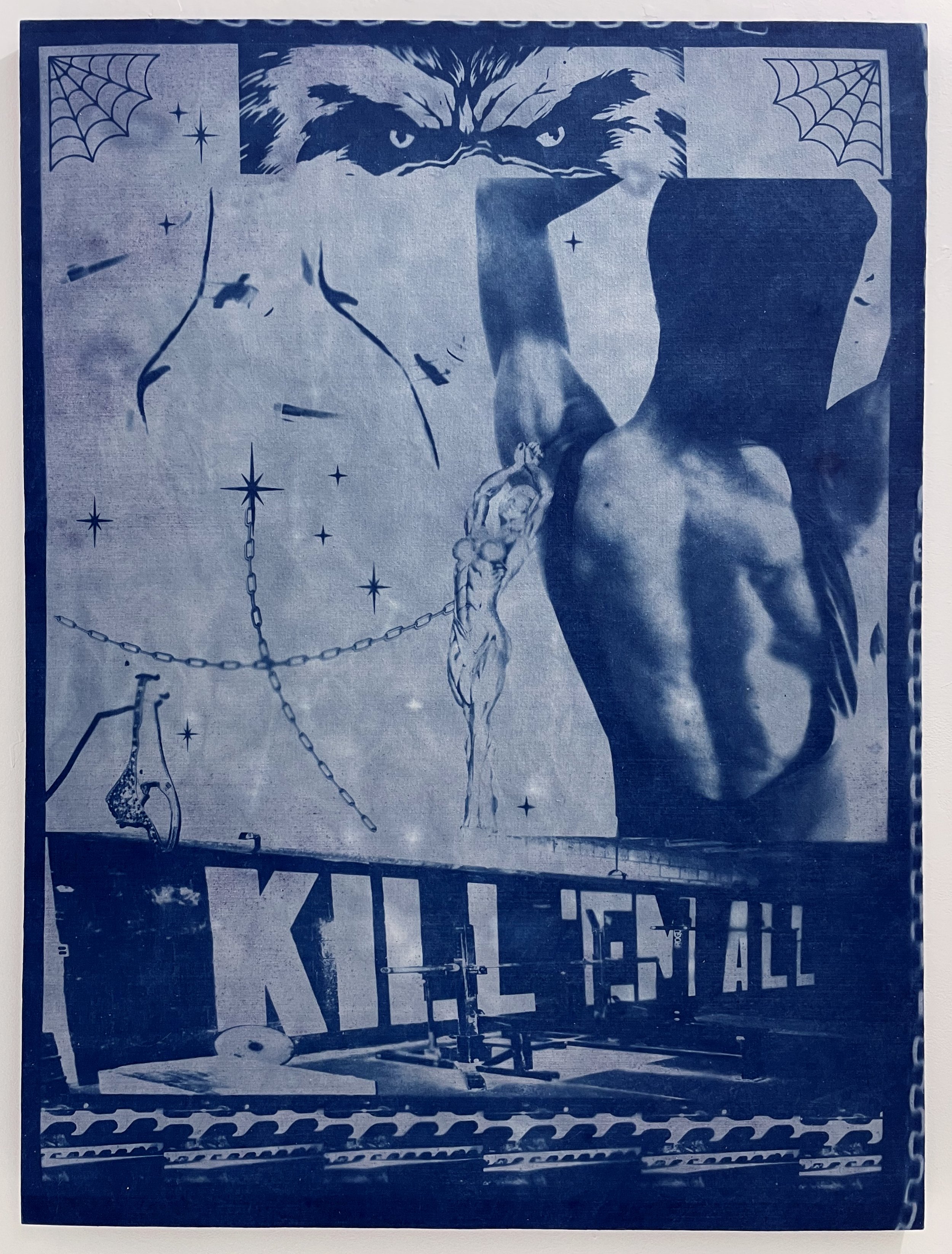  cyanotype on raw stretched canvas, 36” x 48” 