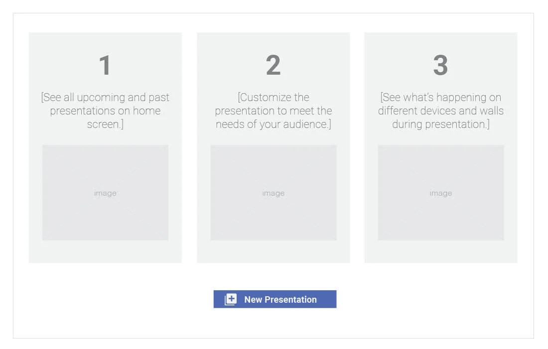  Selected wireframes of the mobile app that allows the client's architect curating the demo 