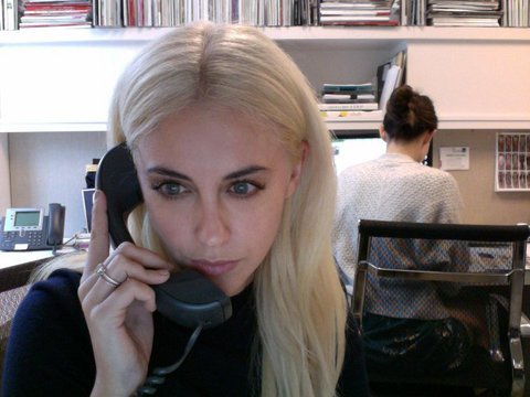 Erika on her first day as a blonde (vogue.com). she's probably the closest in color and complexion to me... and i think she looked so amazing/fashion alien/coolest of the cool with the ice blonde hair. if she can do it, i can too.