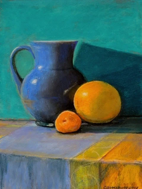 “blue pitcher" Pastel Cheri GInsburg © PRIVATE COLLECTION