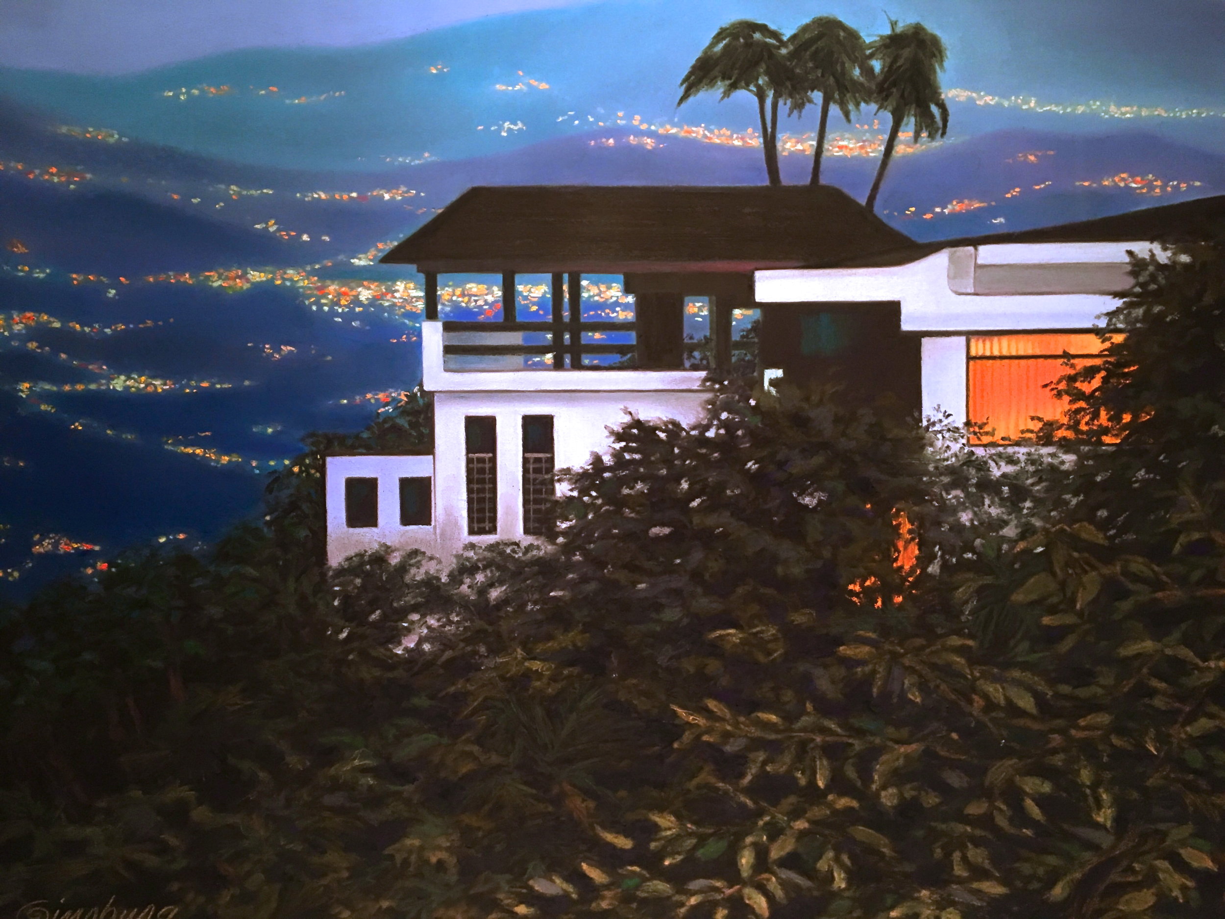 “night falls in Costa Rica", near atenas, Costa Rica PanPastel® and traditional pastel Cheri Ginsburg © SOLD