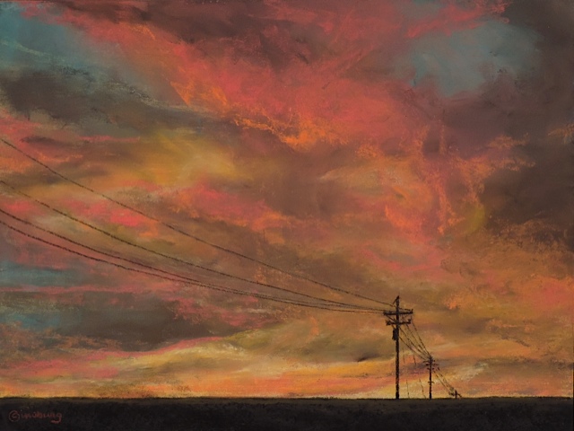 “NEBRASKA SUNSET" Pastel Cheri GInsburg © SOLD