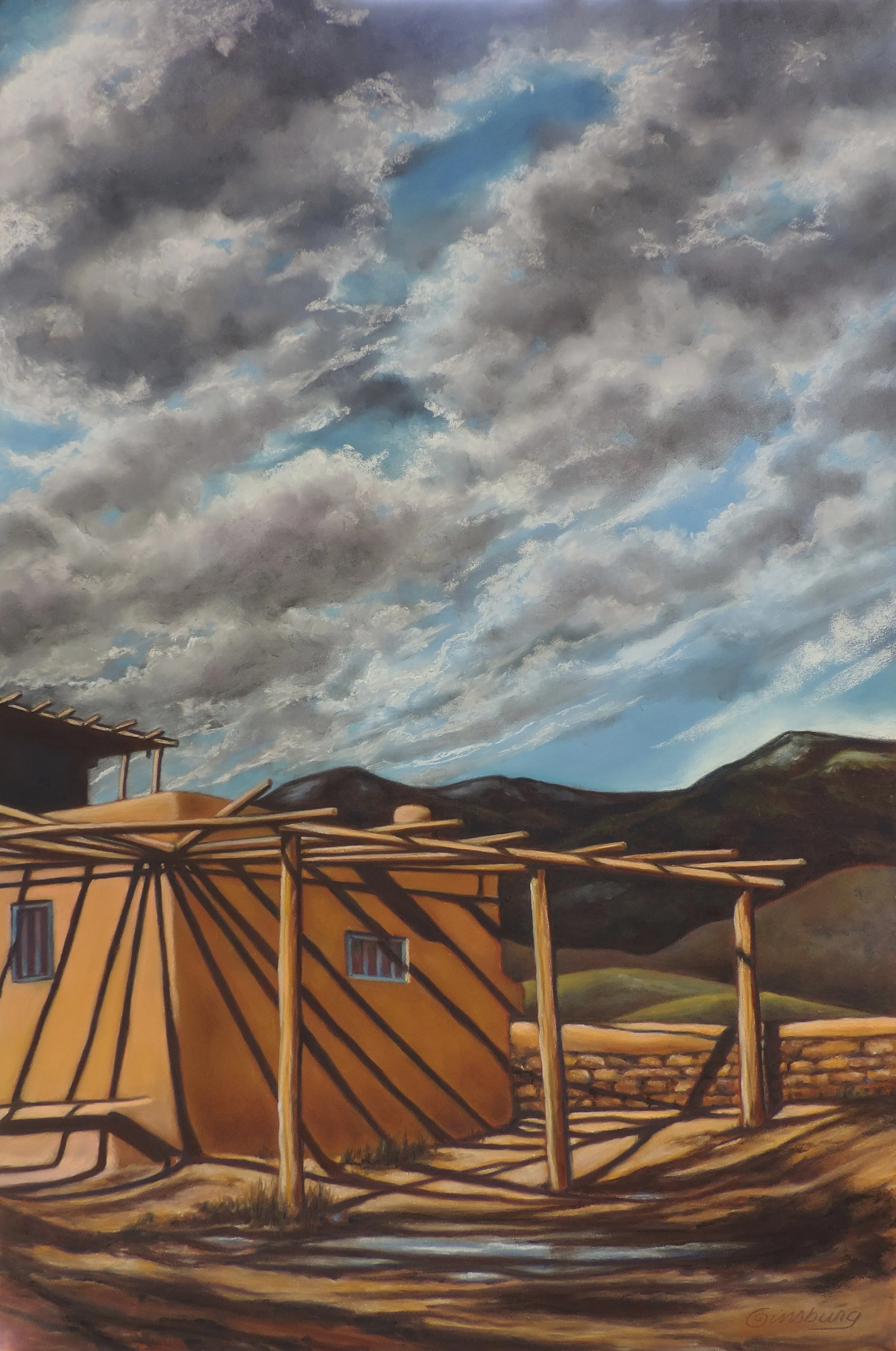 “TAOS PUEBLO HOME", TAOS, NEW MEXICO Pan Pastel® Cheri GInsburg ©